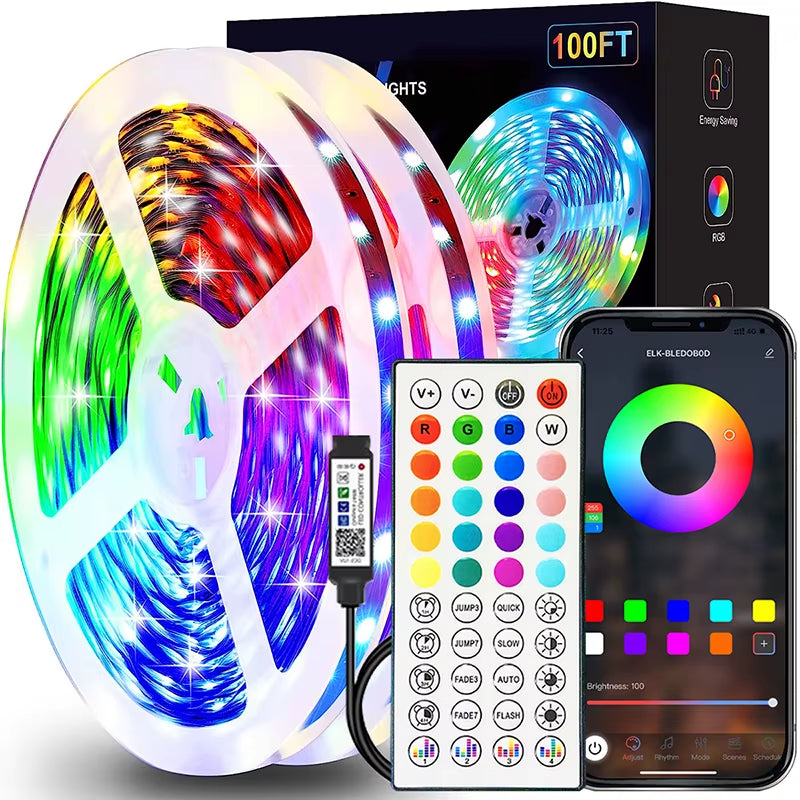 RGB Led Strip Lights 1M-40M Led Room Light with APP Control Flexible Ribbon Luces Led Tape for Room Bedroom Decoration
