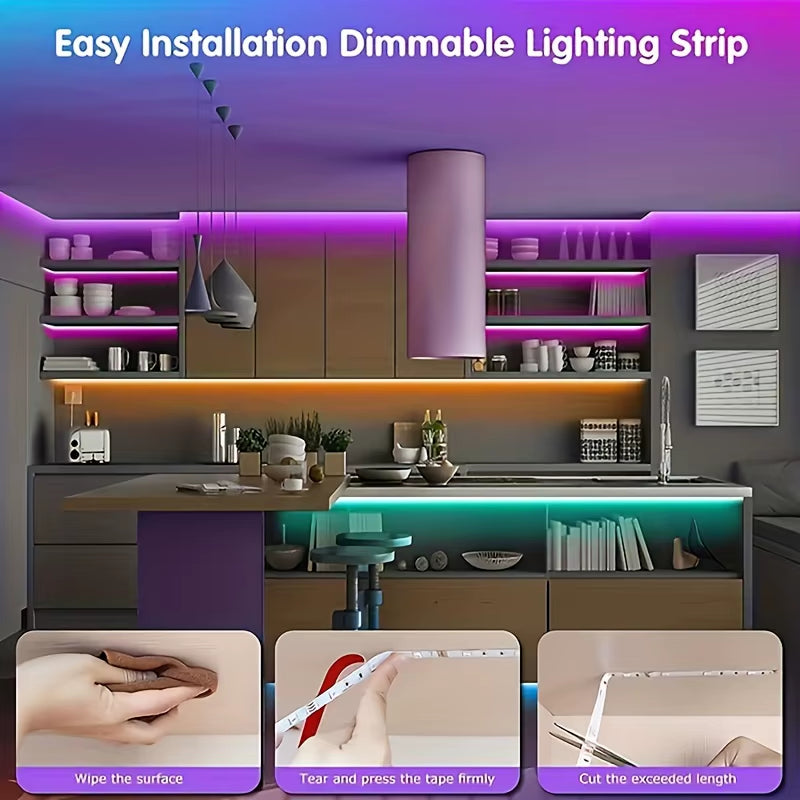 RGB Led Strip Lights 1M-40M Led Room Light with APP Control Flexible Ribbon Luces Led Tape for Room Bedroom Decoration